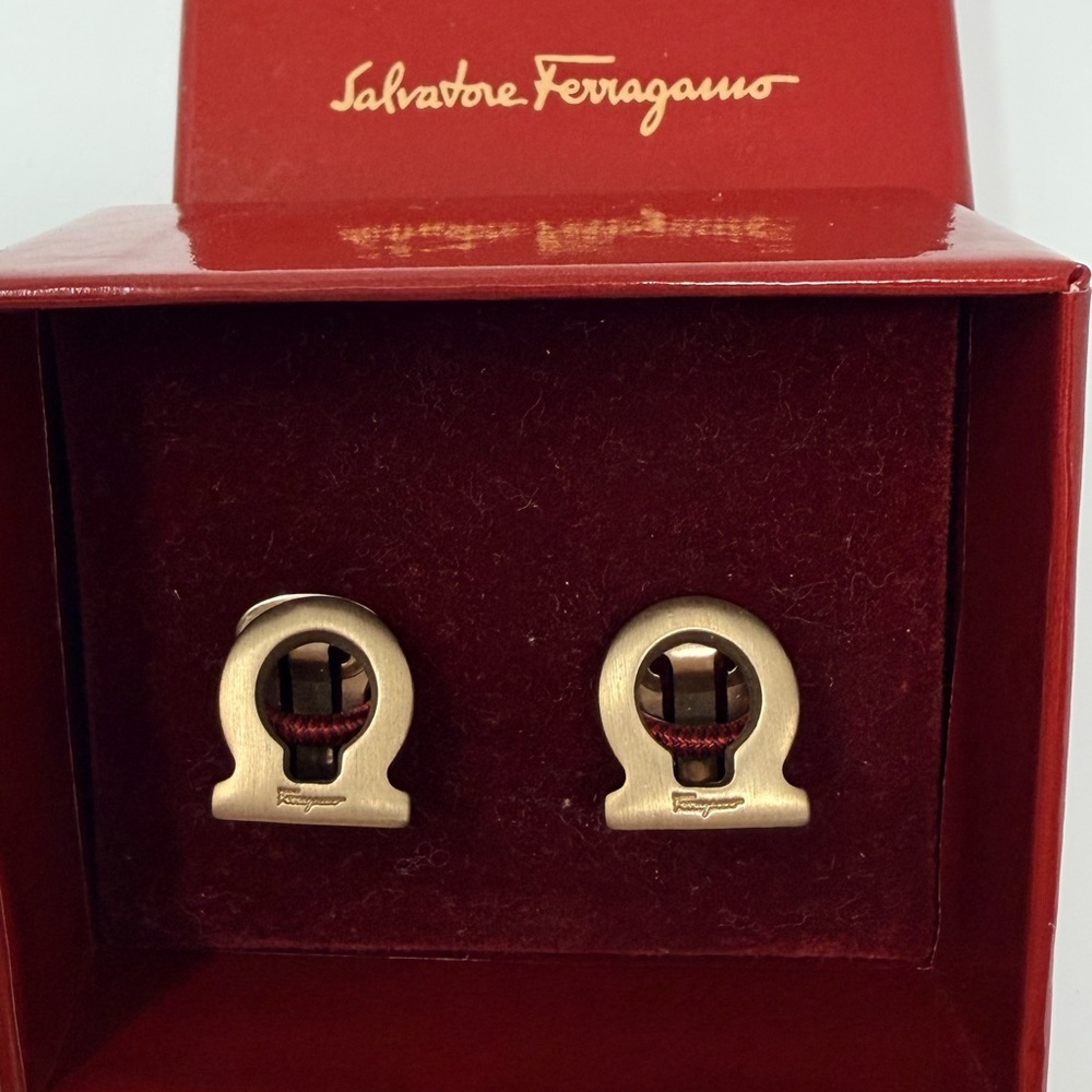 Salvatore Ferragamo Gancini Gold Clip-On Earrings